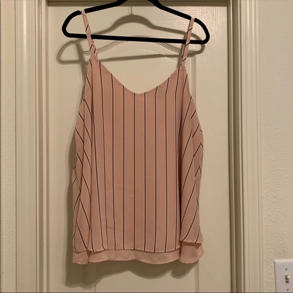 Torrid pink, black and white pinstripe 1X